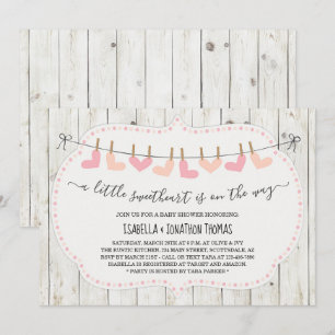 Convites Chá de fraldas do dia dos namorados - menina/pont