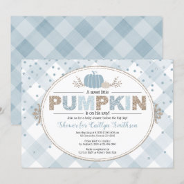 Convites chá de fraldas do garoto da queda da abóbora gingh