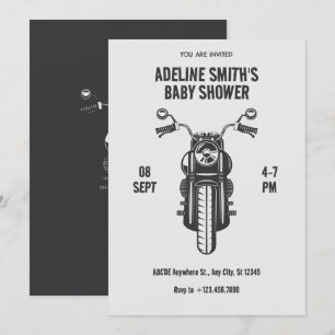Convites Chá de fraldas do ícone de motocicleta Vintage