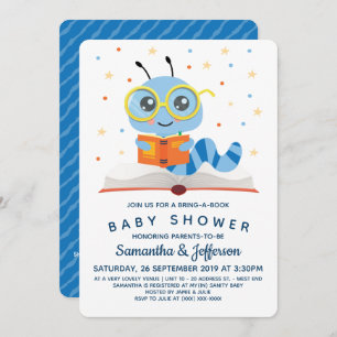 Convites Chá de fraldas do Livro Azul