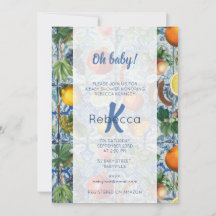 Chá de fraldas do Mosaico Branco Azul-Fruta do Med