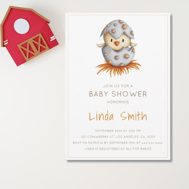Convites Chá de fraldas do Ninho do Pássaro (Minimalist gender neutral bird baby shower invitation)