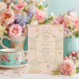 Convites Chá de fraldas do Parque de Amusement de Fairytale