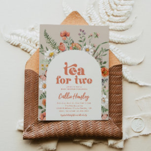 Convites Chá de fraldas do Partido Tea de Flor Selvagem