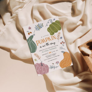 Convites Chá de fraldas do Patch da Abóbora de Queda