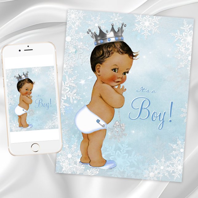 Convites Chá de fraldas do Príncipe Winter Wonderland (Boy winter wonderland baby shower invitation. Instant download and printed invitations available.)