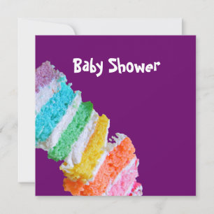 Convites Chá de fraldas do Rainbow Cake