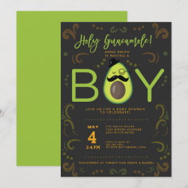 Convites Chá de fraldas do Santo Guacamole Boy Taco