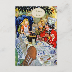 Convites Chá de fraldas do Tea Party de Mad Hatter Obrigad