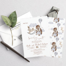 Chá de fraldas do Ursinho do Urso de Aquarela Eleg