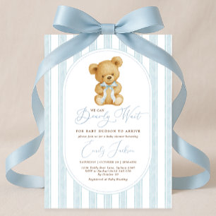 Convites Chá de fraldas do Urso Azul Vintage