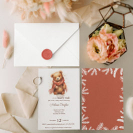 Convites Chá de fraldas do Urso de Espera da Linhagem de Co