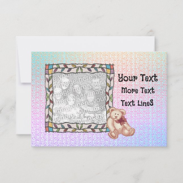 Convites Chá de fraldas do Urso de Teddy (Frente)