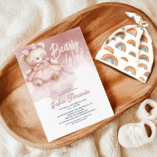 Convites Chá de fraldas do Urso de Teddy Pia de Espera Bril