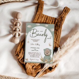 Convites Chá de fraldas do Urso Verde