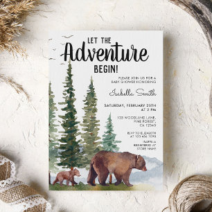 Convites Chá de fraldas do Urso Woodland
