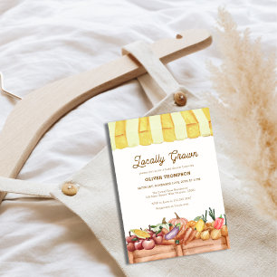 Convites Chá de fraldas do Veggie da Fazenda cultivada loca