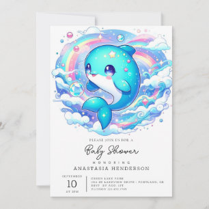 Convites Chá de fraldas Dolphin Adorable