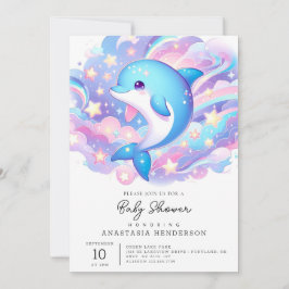 Convites Chá de fraldas Dolphin de Cartoon Divertido