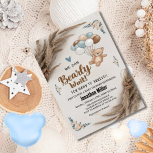 Convites Chá de fraldas dos Balões do Urso de Teddy