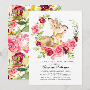 Convites Chá de fraldas dos cervos da mamã & do bebê