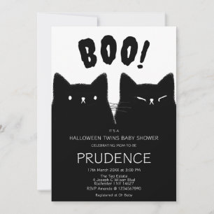 Convites Chá de fraldas dos Gêmeos do Boo Halloween