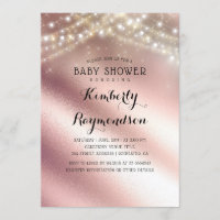 Chá de fraldas Dourado das Luzes Glitter e Sring