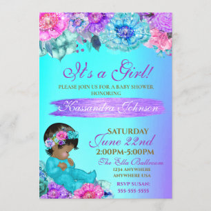 Convites chá de fraldas Dourado de pérola de bebê elegan