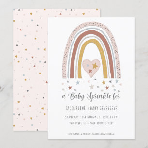 Convites Chá de fraldas Dourado Inv Azul Cor-de-rosa com M