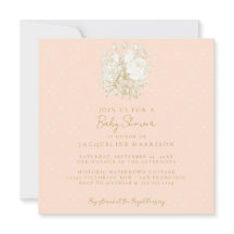 Chá de fraldas Dourado Rosa-Rosa-Floral Elegante F