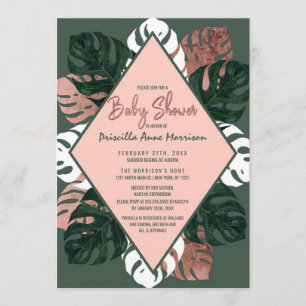 Convites Chá de fraldas Dourado verde do queijo suíço de