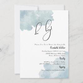 Convites Chá de fraldas Dusty Blue Oh Boy