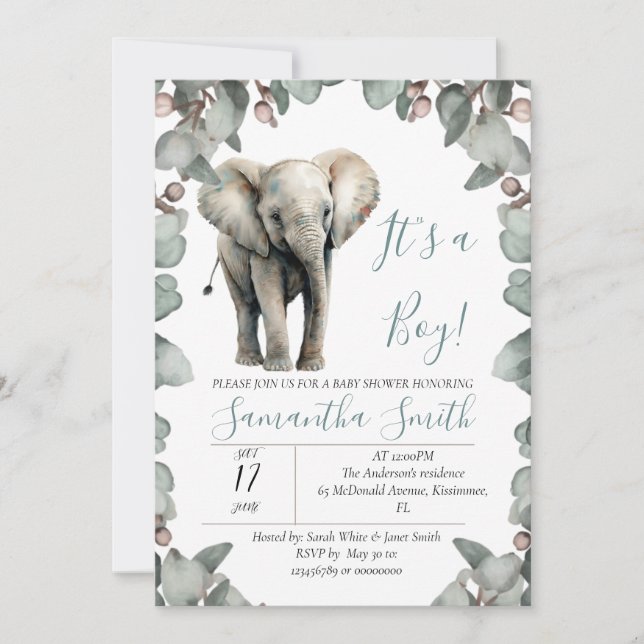 Convites Chá de fraldas é tema de menino (Frente)