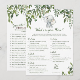 Convites chá de fraldas Elefante 2x Jogos 5x7" Tamanho