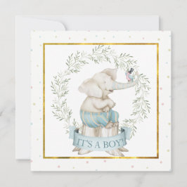 Convites Chá de fraldas Elefante Baby Boy