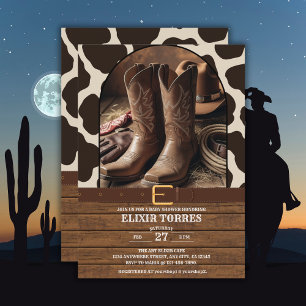 Convites Chá de fraldas Elegante Boots
