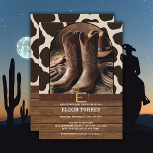 Convites Chá de fraldas Elegante Boots