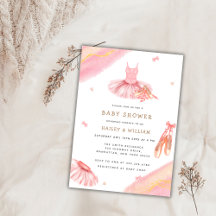 Chá de fraldas Elegante cor-de-água rosa Ballerina