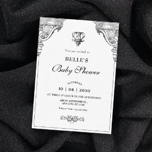 Convites Chá de fraldas Elegante da arquitetura Renascentis