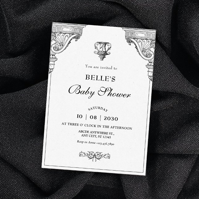 Convites Chá de fraldas Elegante da arquitetura Renascentis (Criador carregado)