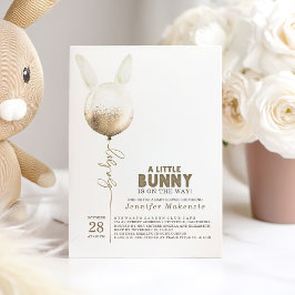 Convites Chá de fraldas Elegante de Balões Dourados de Bunn