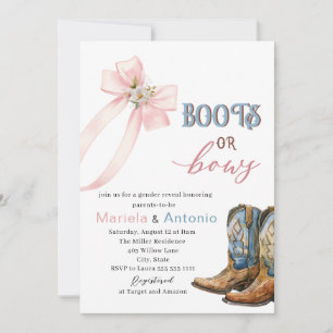 Convites Chá de fraldas Elegante de Boot ou de Arco