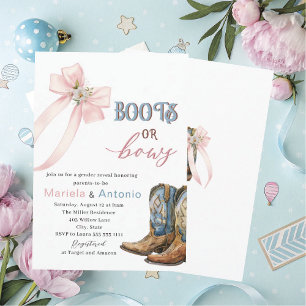 Convites Chá de fraldas Elegante de Boot ou de Arco