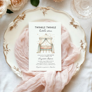 Convites Chá de fraldas Elegante de Estrela Pequena Grelha