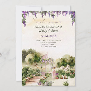 Convites Chá de fraldas elegante do jardim verde Dreamy