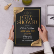 Chá de fraldas Elegante Dourado e neutro para o gê