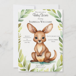 Convites Chá de fraldas elegante Kangaroo