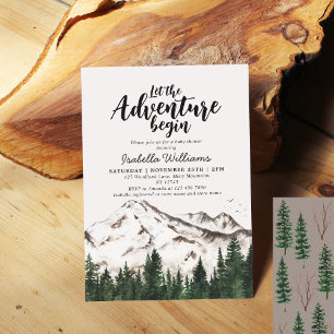 Convites Chá de fraldas Elegante Mountain Adventure Boy