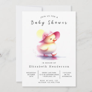 Convites Chá de fraldas Elegante Online Duck