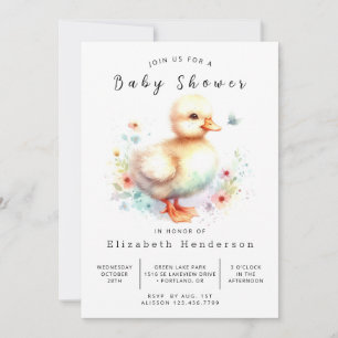 Convites Chá de fraldas Elegante Online Duck
